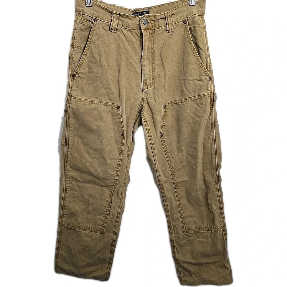 Banana Republic Pants Mens Size 30x26 Brown/Tan Canvas Double Knee Carpenter